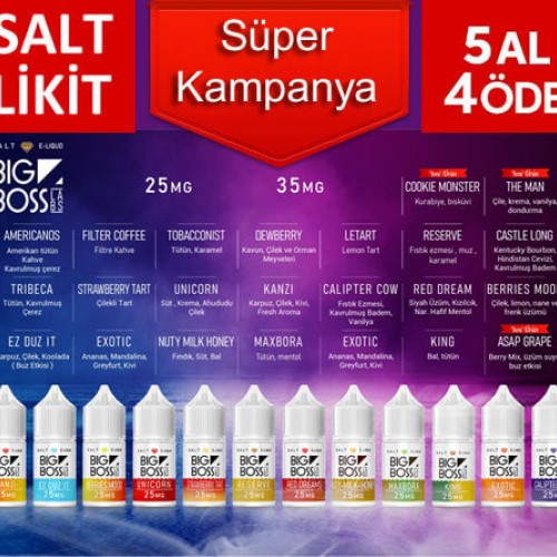 Big Boss Salt Likit Kampanyası 5 Al 4 Öde Big Boss Salt Likit Kampanyası 5 Al 4 Öde
